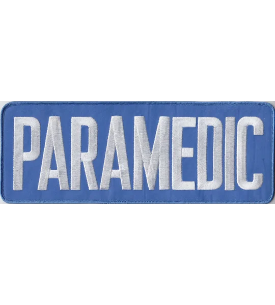 Paramedic Back Patch 4 X 11 White on Royal