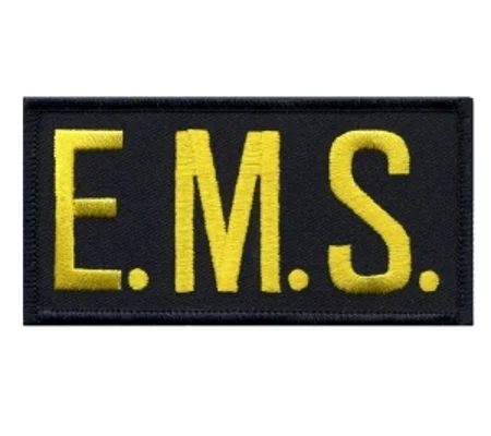 EMS Embroidered Front ID Patch Gold on Midnight Blue