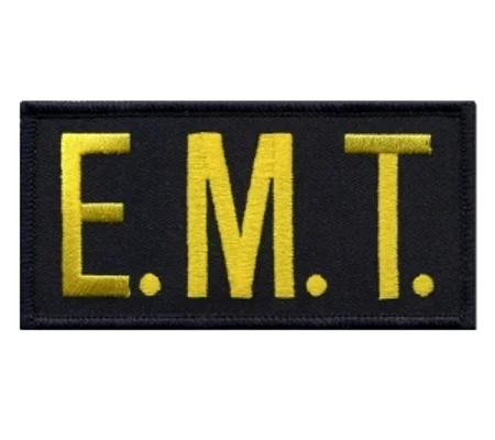 EMT Embroidered Front ID Patch Gold on Midnight Blue