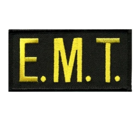 EMT Embroidered Front ID Patch Gold on Black