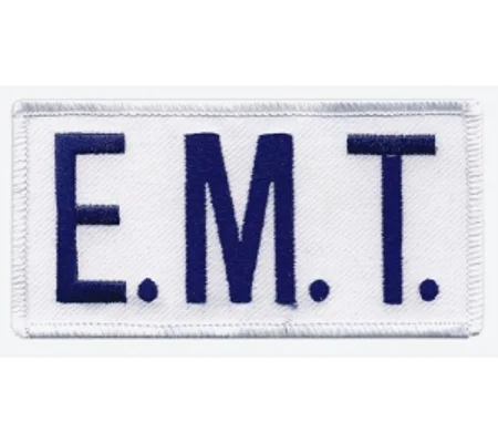 EMT Embroidered Front ID Patch Royal on White