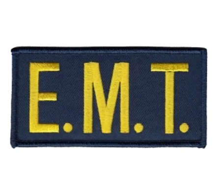 EMT Embroidered Front ID Patch Gold on Navy