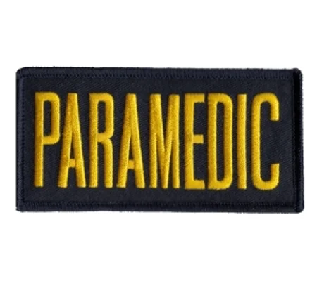 Paramedic Embroidered Front ID Patch Gold on Midnight Blue