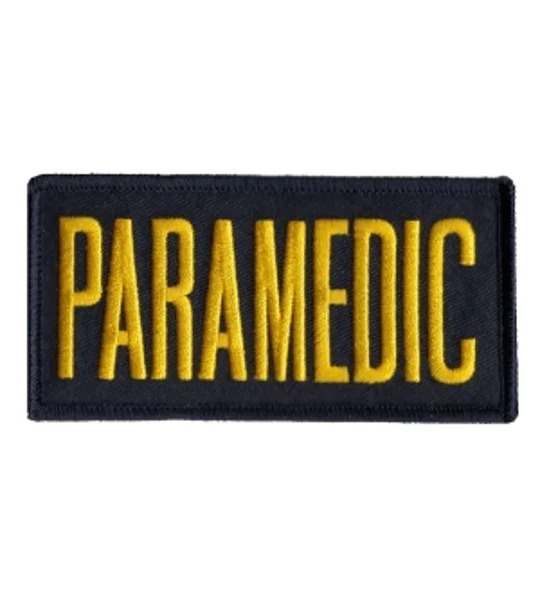 Paramedic Embroidered Front ID Patch Gold on Midnight Blue