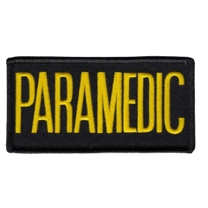 Paramedic Embroidered Front ID Patch Gold on Black