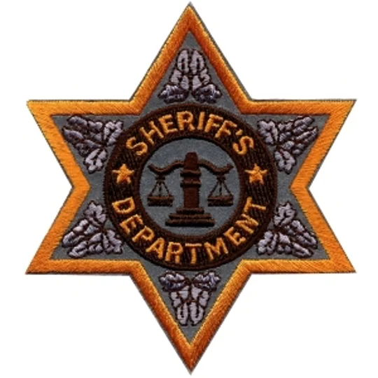 Sheriff Badge Patch 6 Point Star Reflective Gold