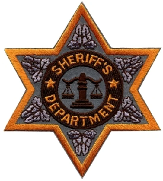 Sheriff Badge Patch 6 Point Star Reflective Gold