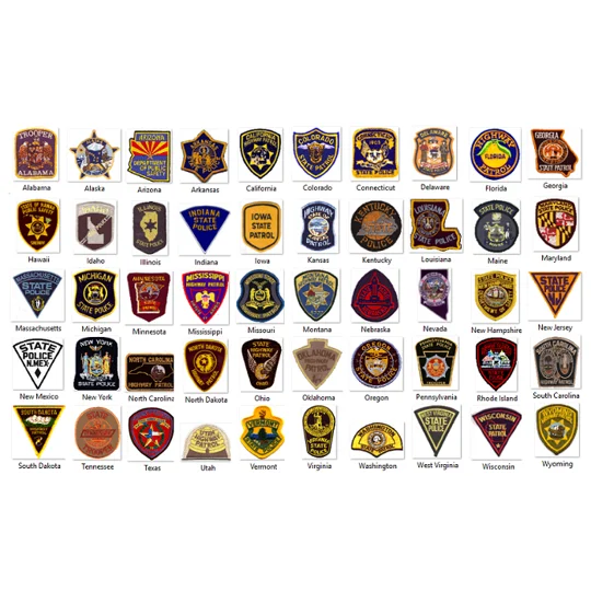 Highway Patrol State Police 50 State Patch Collection Full Size