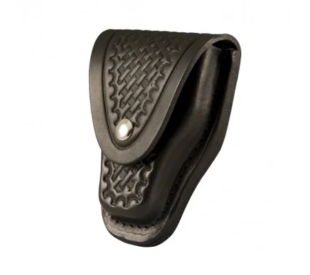 Leather Handcuff Case Basket Weave Black Smith & Wesson MDL 1