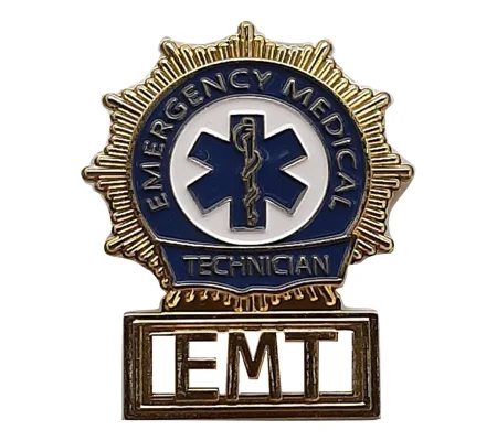 NYPD Sunburst Style EMT Emergency Medical Technician Badge Gold
