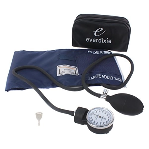 Large Adult Size Pocket Aneroid Sphygmomanometer BP Cuff Navy