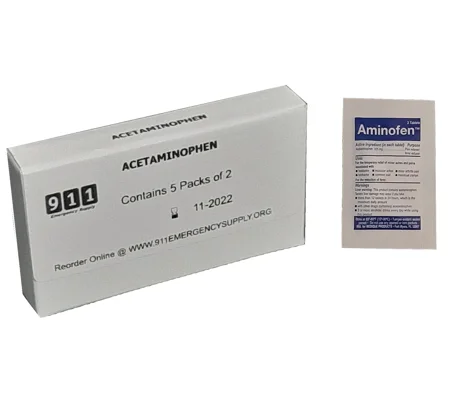 Kit Box Refill Aminofen 325 mg 5 packs of 2 Tylenol