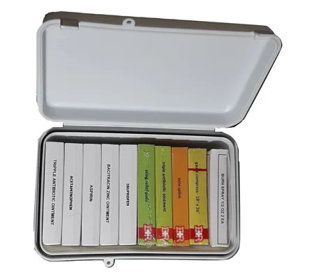 Medication Kit Box Polymer 10 Position Filled OTC Meds
