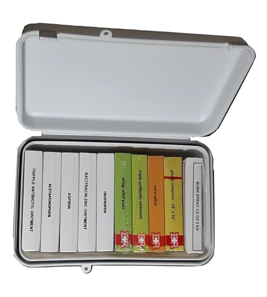 Medication Kit Box Polymer 10 Position Filled OTC Meds