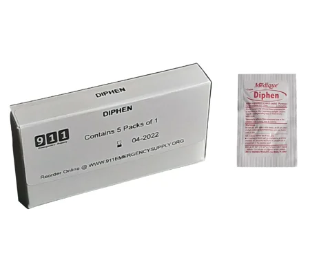 Kit Box Allergy Relief Diphen 25 mg Tablets 5 per Box Benadryl