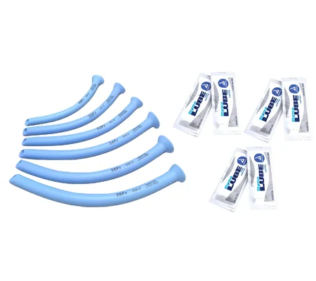 Nasopharyngeal Airway Kit Blue Robertazzi Trumpet Fixed Flange 28-38