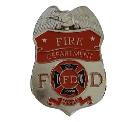 Fire Department Member Firefighter Silver Breast Badge Fed Style