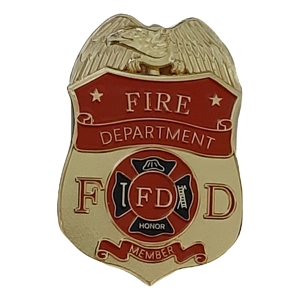 Fire Department Member Firefighter Gold Breast Badge Fed S..