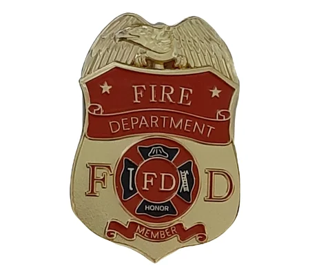 Fire Department Member Firefighter Gold Breast Badge Fed Style