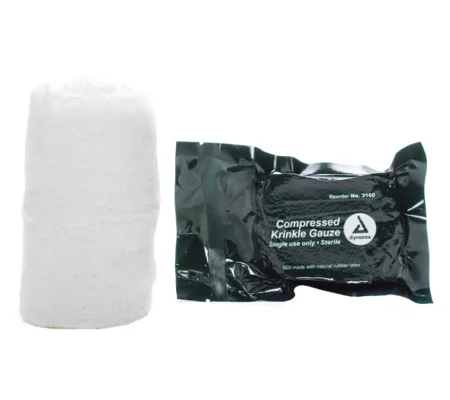 Compressed Krinkle Gauze Bandage - Sterile, 4.5" x 4.1yd