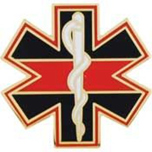 Star of Life Thin Red Line Tie Tac Collar Pin