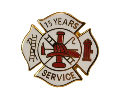 Insignia Tac Pin Fire Maltese Years Service 15
