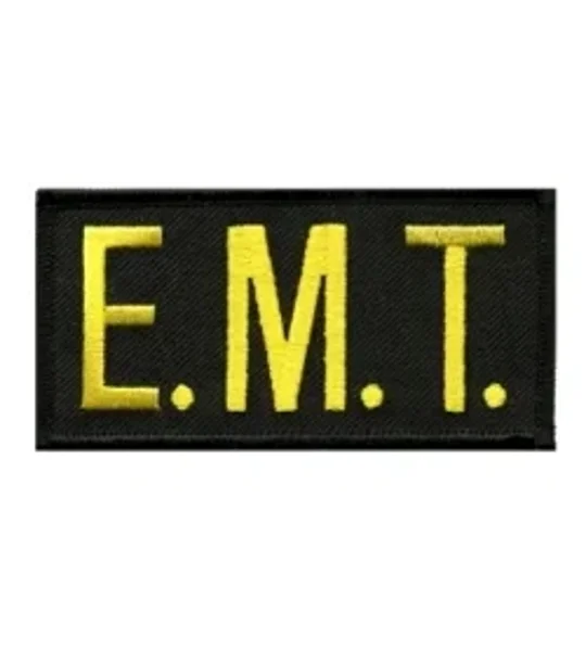 EMT Embroidered Front ID Patch Gold on Black