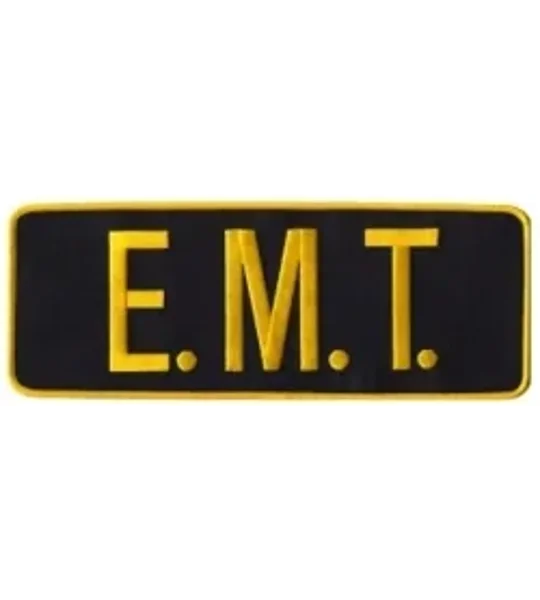 EMT Back Patch 4 X 11 Gold on Midnight Blue