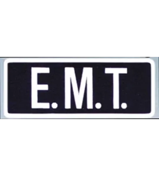 EMT Tactical Back Patch 4 X 11 White on Midnight Blue