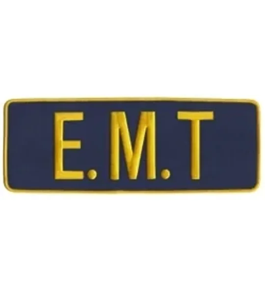 EMT Back Patch 4 X 11 Gold on Navy