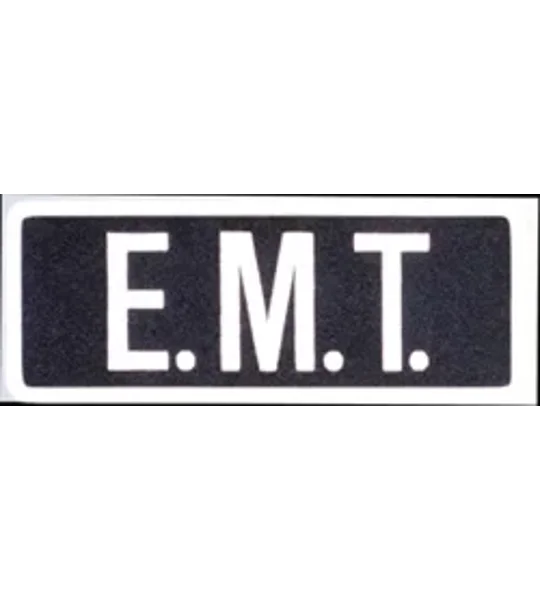 EMT Tactical Back Patch 4 X 11 White on Navy