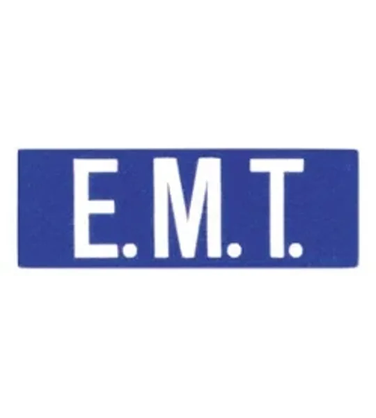 EMT Back Patch 4 X 11 White on Royal