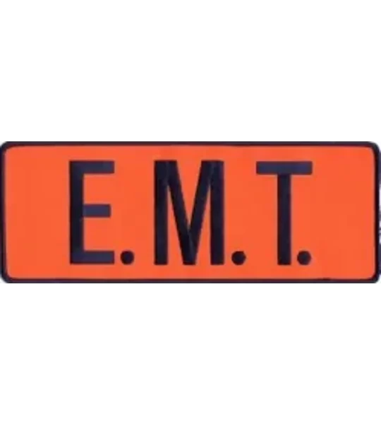 EMT Back Patch 4 X 11 Navy on Orange