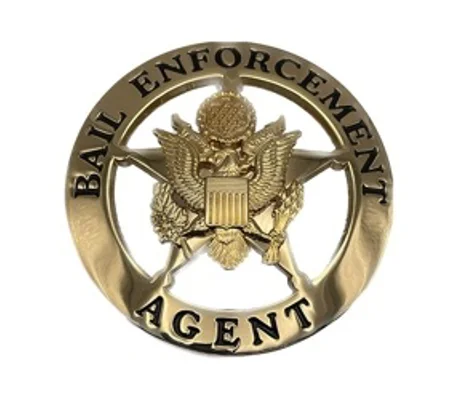 Bail Enforcement Agent Badge Gold Round