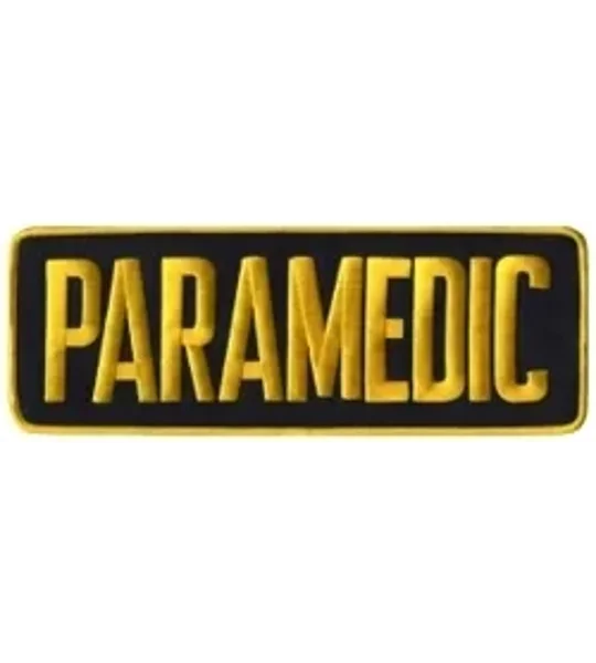 Paramedic Back Patch 4 X 11 Gold on Midnight Blue