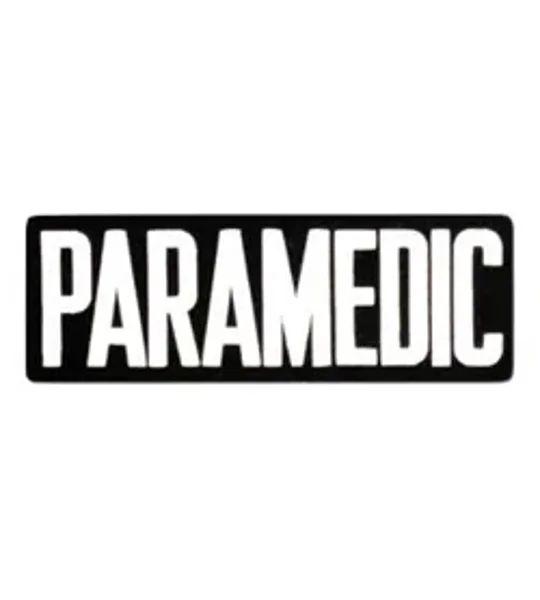 Paramedic Tactical Back Patch 4 X 11 White on Midnight Blue