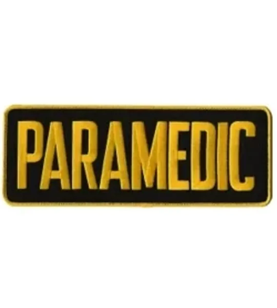Paramedic Back Patch 4 X 11 Gold on Black