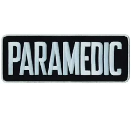 Paramedic Back Patch 4 X 11 White on Navy