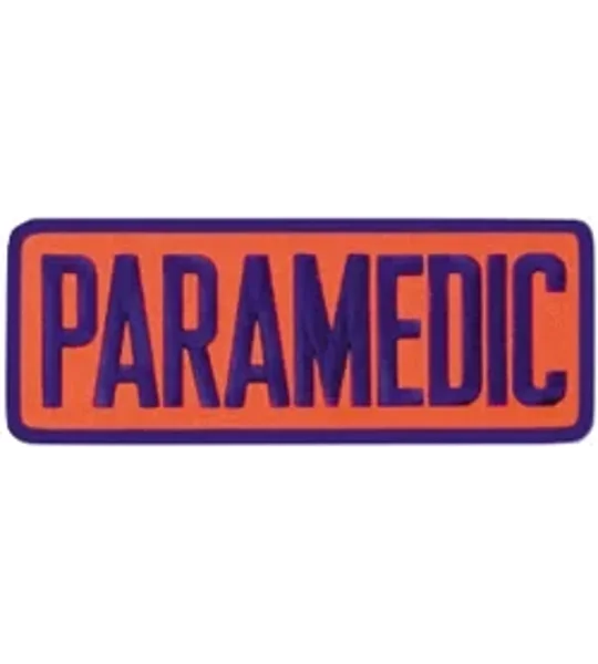Paramedic Back Patch 4 X 11 Navy on Orange
