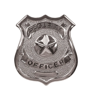 Security Officer Star Center Shield Badge Silver