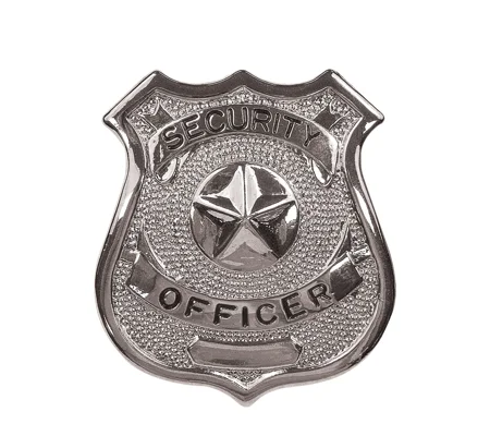 Security Officer Star Center Shield Badge Silver