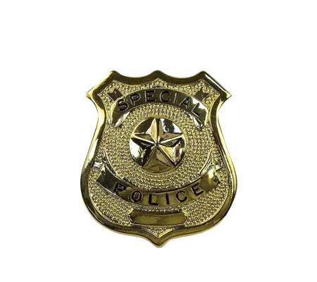 Special Police Star Center Shield Badge Gold