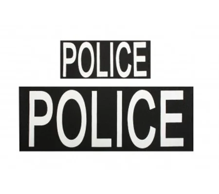 Police PD Patch Set Velcro Hook & Loop Backing