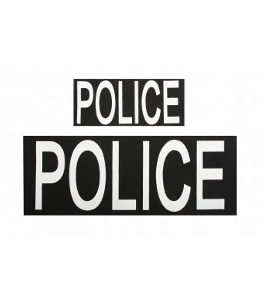 Police PD Patch Set Velcro Hook & Loop Backing