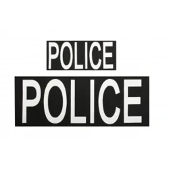 Police PD Patch Set Velcro Hook & Loop Backing