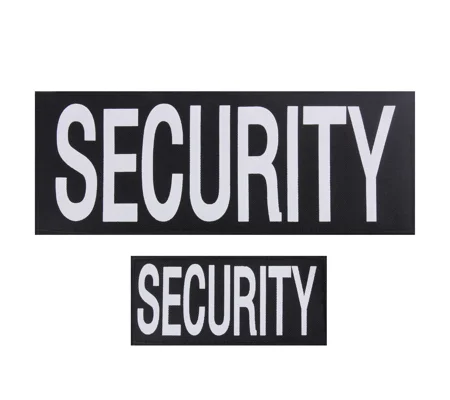 Security Patch Set White on Black Hook & Loop Velcro