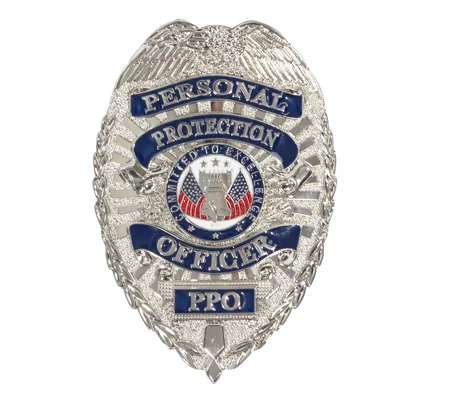 Personal Protection Officer Bodyguard Shield Breast Badge Silver