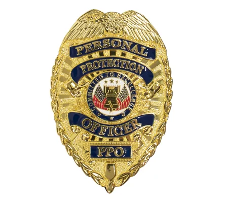 Personal Protection Officer Bodyguard Shield Breast Badge Gold