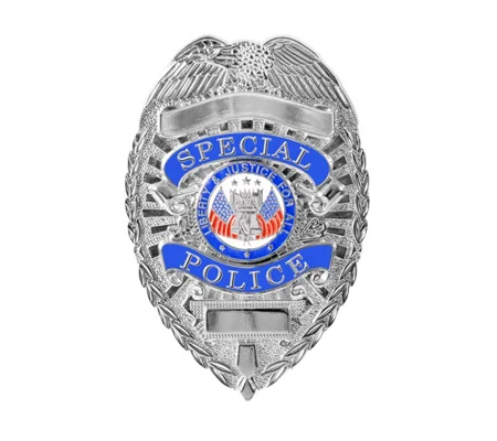 Special Police Officer Shield Breast Badge Silver