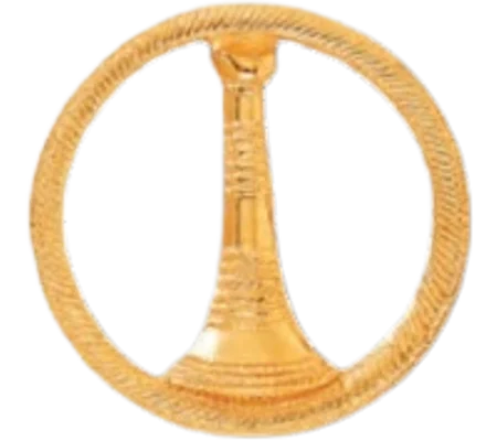 Hat Pin Bugles Disc 1 Bugle Gold Lieutenant Screw Post